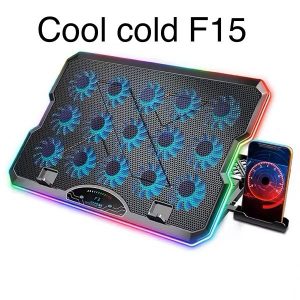 پایه خنک کننده لپتاپ 15 فن کول کلد مدل F15 با نورپردازی RGB